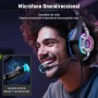 Tatybo Cascos Gaming, Auriculares Gaming con Graves Envolventes 3D, Micrófono Reducción De Ruido Y Almohadillas De Proteína,