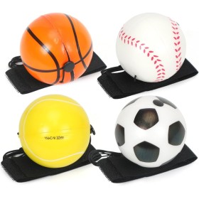 Meleager Juguetes para Adultos para niños, Pelotas de Muñeca Deportivas, Pelotas Munequera con Cuerda Elástica, 4 Piezas Bola de