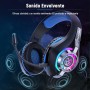 Tatybo Cascos Gaming, Auriculares Gaming con Graves Envolventes 3D, Micrófono Reducción De Ruido Y Almohadillas De Proteína,
