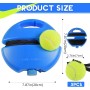 Funmo Juego de entrenador de tenis, tabla de base con 2 pelotas de rebote, banda de goma, pelota de entrenamiento, herramienta