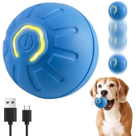 Genérico Pelota Interactiva para Perros, Juguete Perro Indestructible, Recargable por USB, Bola de Perro en Movimiento, Duradera