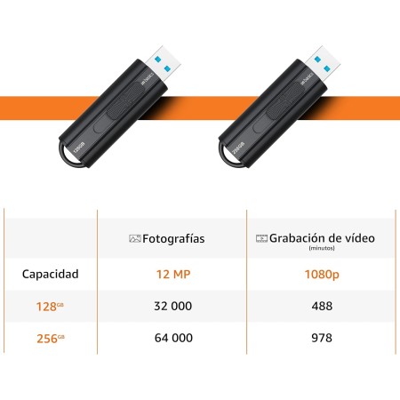 Amazon Basics Memoria flash USB 3.1 de 128 GB, velocidad de lectura de hasta 130 MB/s, Negro