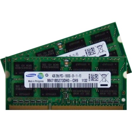 Kit de 8GB Dual Channel 2X 4 GB SAMSUNG Original 204 Pin- DDR3 1333 PC3-10600 CL9 DDR3 SO- DIMM para i5 i7 + notebooks Actuales