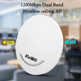 KuWFi-enrutador WIFI AP de techo, extensor de 1200Mbps, 11ac, 2,4 Ghz 