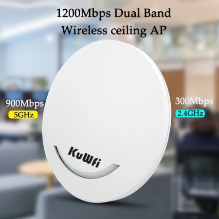 KuWFi-enrutador WIFI AP de techo, extensor de 1200Mbps, 11ac, 2,4 Ghz 