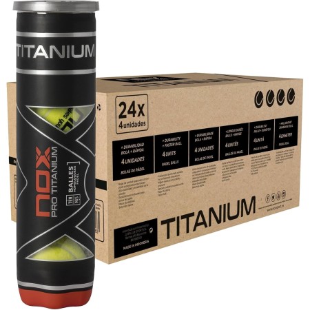 NOX Cajón 24 Botes de 4 Pelotas de pádel Pro Titanium