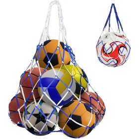 AMFUN Bolsa de Malla Deportiva Portátil para Pelotas de Fútbol, Baloncesto, Tenis, Rugby y Voleibol