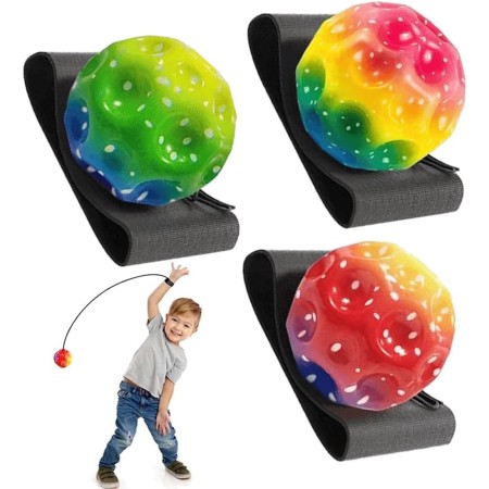 ZEPIQOR 3 PCS Bolas de Rebote, Bouncing Ball Ball, Pelota de Goma Saltarina Moon Ball, Bola de Espuma Ligera con Luna, Fácil de