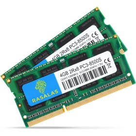 Rasalas Kit de 8 GB (2 x 4 GB) PC3-8500S 1067 MHz 1066 MHz DDR3 8500 PC3-8500 SODIMM RAM de actualización para Finales de 2008,