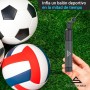 Sports Stable Inflador Balones con 5 Agujas Doble Acción, Bomba De Aire Fiable para Tu Pelota De Fútbol, Rugby, Voleibol,