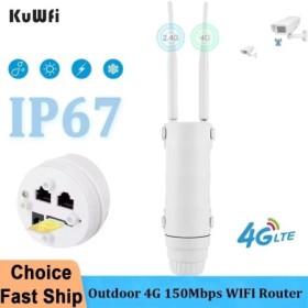 KuWFi-enrutador WiFi 4G LTE para exteriores, CAT4, 300Mbps, IP67, resi