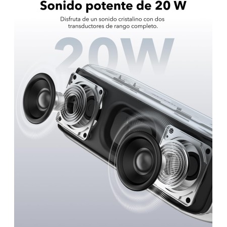 Soundcore Select 2S Altavoz Bluetooth portátil con Sonido Estéreo de 20W, Tecnología BassUp™, Autonomía de 16 Horas,