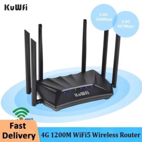 Enrutador KuWFi 1200Mbps 4G LTE 2,4G 5G enrutador inalámbrico de doble