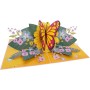 MOKIO® Tarjeta de Flores Pop-Up – Flor con Mariposa – Tarjeta de felicitación 3D para un cumpleaños, jubilación o como cupón,