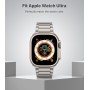 MoKo Correa de Titanio con Apple Watch Ultra 49mm 46mm 45mm 44mm 42mm, Pulsera de Repuesto de Metal con Cierre de Doble Pulsador