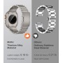 MoKo Correa de Titanio con Apple Watch Ultra 49mm 46mm 45mm 44mm 42mm, Pulsera de Repuesto de Metal con Cierre de Doble Pulsador