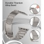 MoKo Correa de Titanio con Apple Watch Ultra 49mm 46mm 45mm 44mm 42mm, Pulsera de Repuesto de Metal con Cierre de Doble Pulsador