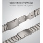 MoKo Correa de Titanio con Apple Watch Ultra 49mm 46mm 45mm 44mm 42mm, Pulsera de Repuesto de Metal con Cierre de Doble Pulsador