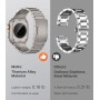 MoKo Correa de Titanio con Apple Watch Ultra 49mm 46mm 45mm 44mm 42mm, Pulsera de Repuesto de Metal con Cierre de Doble Pulsador