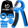 FitBeast Hand Grip para Antebrazo Ejercitar – Paquete de 5 Piezas, Fortalecedor de Agarre de Manos Ajustables, Ejercitador de
