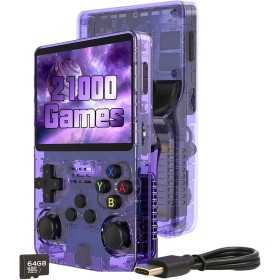 R36S Consola con + 20.000 Juegos Portátil de Mano con Tarjeta 64GB, Pantalla IPS 3.5", Videoconsola Gaming, 20000 Videojuegos