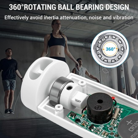 Cuerda de salto deportiva, inalámbrica con medidor, cuerda de salto ajustable con kilómetro digital y cuenta,Rodamientos de
