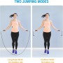 Cuerda de salto deportiva, inalámbrica con medidor, cuerda de salto ajustable con kilómetro digital y cuenta,Rodamientos de