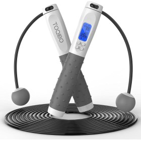 Cuerda de salto deportiva, inalámbrica con medidor, cuerda de salto ajustable con kilómetro digital y cuenta,Rodamientos de
