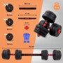 Mobiclinic® Fitness, Mancuernas ajustables, 2 en 1, ExtenFit, Peso de 2-20 kg, Incluye mancuernas y barra de extensión
