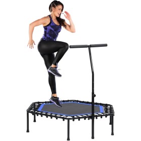 Cama Elástica. Trampolín Fitness para Saltar con Ø90cm.Plegable y Silenciosa. Instalacción Fácil,Octogonal para