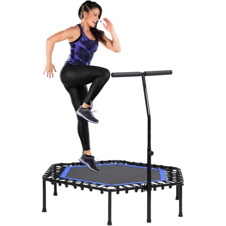 Cama Elástica. Trampolín Fitness para Saltar con Ø90cm.Plegable y Silenciosa. Instalacción Fácil,Octogonal para
