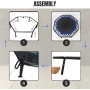 Cama Elástica. Trampolín Fitness para Saltar con Ø90cm.Plegable y Silenciosa. Instalacción Fácil,Octogonal para