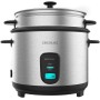 Cecotec Arrocera RiceFusion 7000 Inox. 700 W, Capacidad 1,8 Litros, 10 Raciones, Acero Inox y Tapa de Cristal