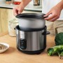 Cecotec Arrocera RiceFusion 7000 Inox. 700 W, Capacidad 1,8 Litros, 10 Raciones, Acero Inox y Tapa de Cristal