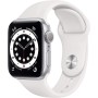 Apple Watch Series 6 (GPS, 40MM) Caja de Aluminio Plata con Correa Deportiva Blanco (Reacondicionado)