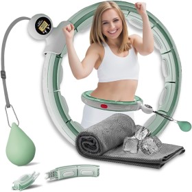 'Weighted Hula Hoop Infinity Smart Hoops with Counter 22''-44'' Inch Hula Hoops 2 in 1 Abdomen Fitness Message Exercise