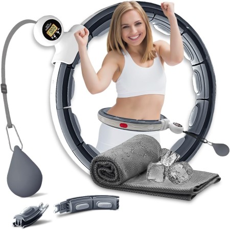 'Weighted Hula Hoop Infinity Smart Hoops with Counter 22''-44'' Inch Hula Hoops 2 in 1 Abdomen Fitness Message Exercise