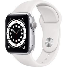 Apple Watch Series 6 (GPS, 40MM) Caja de Aluminio Plata con Correa Deportiva Blanco (Reacondicionado)