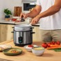 Cecotec Arrocera RiceFusion 7000 Inox. 700 W, Capacidad 1,8 Litros, 10 Raciones, Acero Inox y Tapa de Cristal