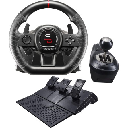 Subsonic Volante de carreras Superdrive GS650X con cambio manual, 3 pedales y levas de cambio para Xbox Serie X/S, PS4, Xbox One