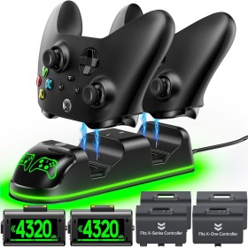 OIVO Cargador Mando Xbox con 2x4320mWh Bateria Mando Xbox para Xbox One/Series X/S, Bateria Mando Xbox X para Mando X Box Series