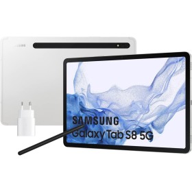 Samsung Galaxy Tab S8 con cargador – Tablet de 11" (8GB RAM, 256GB Almacenamiento, 5G, Android 12) Plata - Versión española