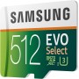 Samsung EVO Select 512 GB microSD 100 MB/s, velocidad Full HD & 4K UHD tarjeta de memoria incluye adaptador SD para smartphone,
