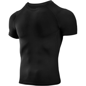 Niksa 1 paquete o 3 paquetes de camisetas de compresión para hombre, manga corta, diseño de malla, capa base de secado rápido,