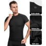 Niksa 1 paquete o 3 paquetes de camisetas de compresión para hombre, manga corta, diseño de malla, capa base de secado rápido,