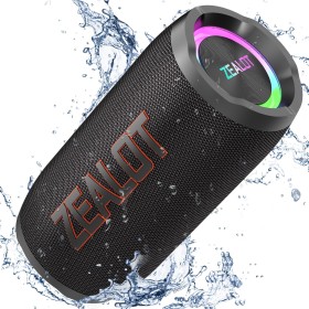 Zealot Altavoz Portátil Bluetooth con Luz LED, Altavoz Exterior Inalámbrico, 50W Sonido Potente, Autonomía de 30 Horas, Puerto