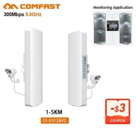 Comfast-enrutador inalámbrico para exteriores, 5KM, 300Mbps, puente CP