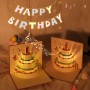 MZSX Feliz Cumpleaños Tarjetas Con Sobres, canta y brilla, Pastel de cumpleaños 3D, adecuadas para mujeres, hombres y niños,