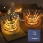 MZSX Feliz Cumpleaños Tarjetas Con Sobres, canta y brilla, Pastel de cumpleaños 3D, adecuadas para mujeres, hombres y niños,