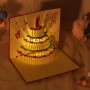 MZSX Feliz Cumpleaños Tarjetas Con Sobres, canta y brilla, Pastel de cumpleaños 3D, adecuadas para mujeres, hombres y niños,